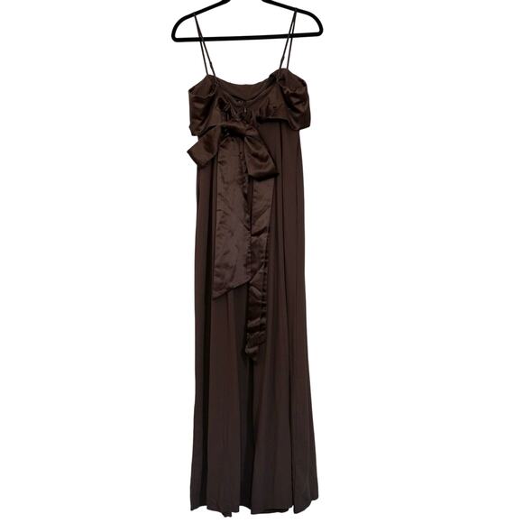 Adam Lippes Brown Bow Back Jumpsuit Sz 8 - Picture 5 of 6